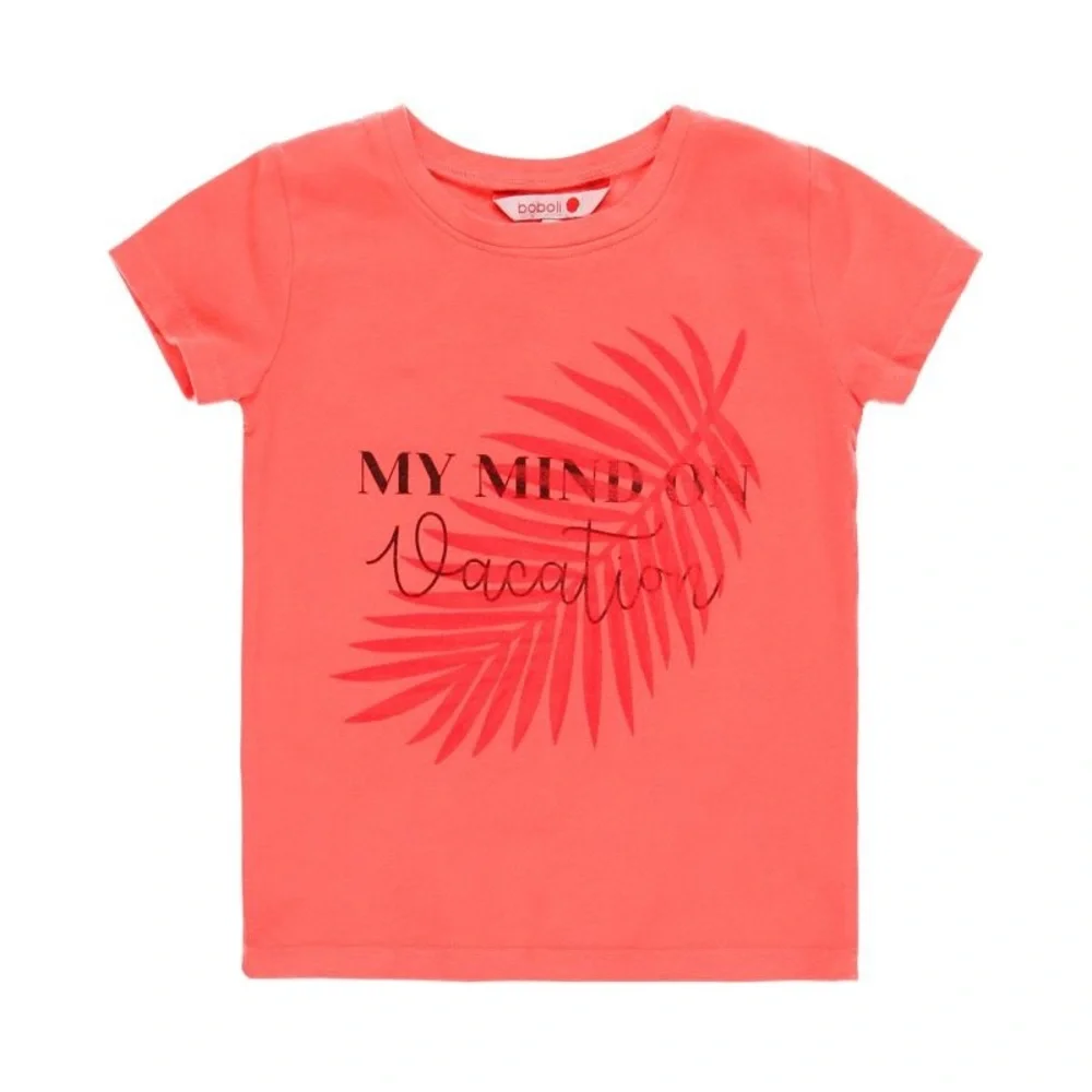 Pink Short Sleeve Tee with Graphic Design - Picture 1 of 4